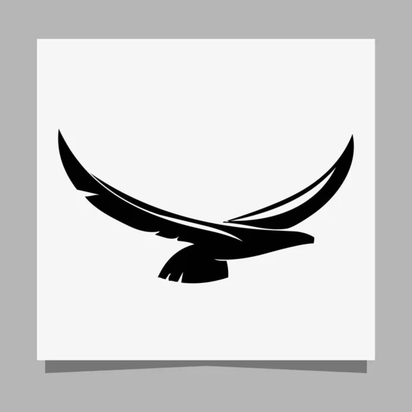 Vector Black Eagle White Paper Perfect Logos Illustrations Banners Flyers — Vetor de Stock