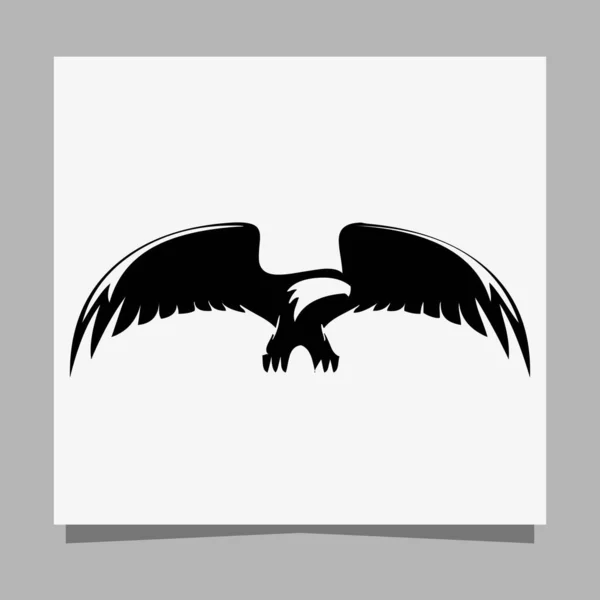 Vector Black Eagle White Paper Perfect Logos Illustrations Banners Flyers — Stockvektor