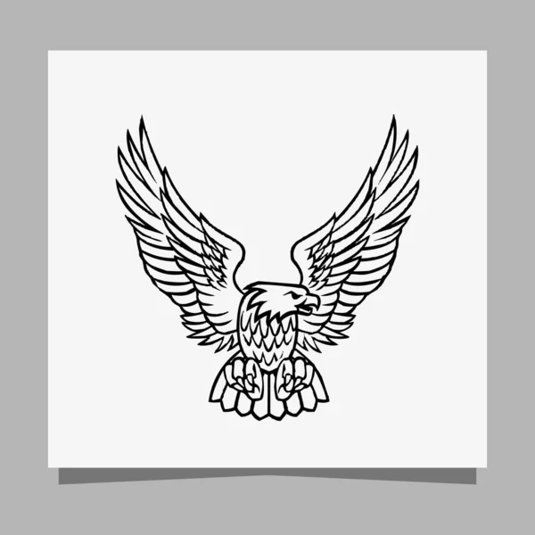 Vector Black Eagle White Paper Perfect Logos Illustrations Banners Flyers — Archivo Imágenes Vectoriales