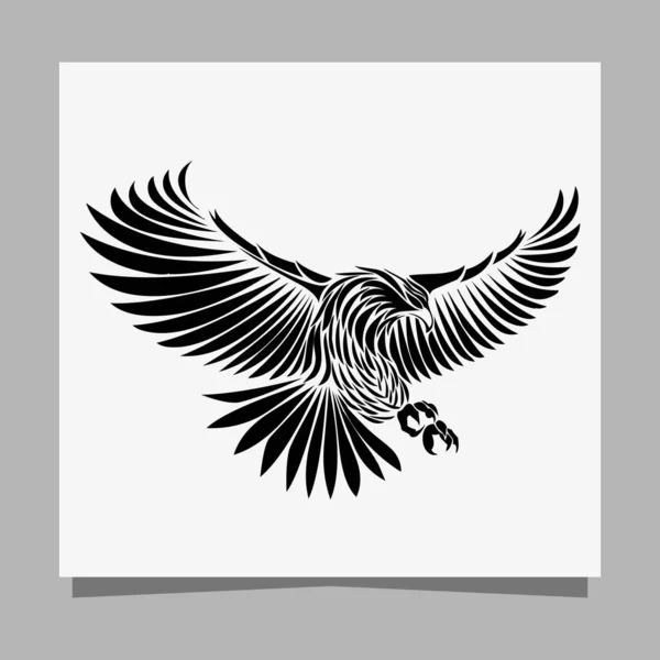 Vector Black Eagle White Paper Perfect Logos Illustrations Banners Flyers — Stockvektor