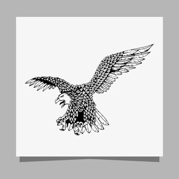 Vector Black Eagle White Paper Perfect Logos Illustrations Banners Flyers — Stockvektor