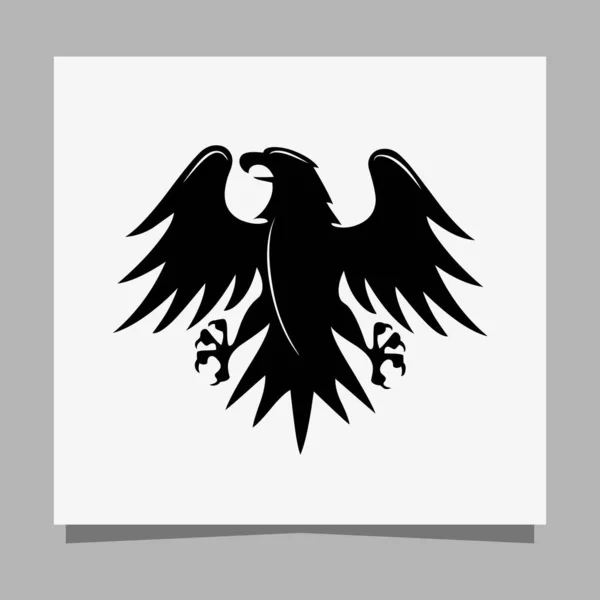 Vector Black Eagle White Paper Perfect Logos Illustrations Banners Flyers - Stok Vektor