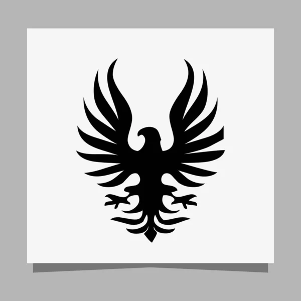 Vector Black Eagle White Paper Perfect Logos Illustrations Banners Flyers — Vector de stock