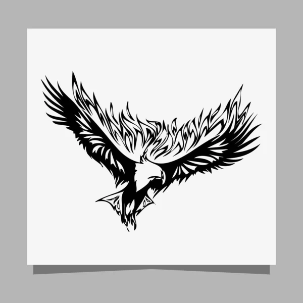 Vector Black Eagle White Paper Perfect Logos Illustrations Banners Flyers — Stockvektor