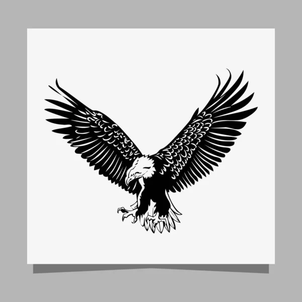 Vector Black Eagle White Paper Perfect Logos Illustrations Banners Flyers — Stok Vektör