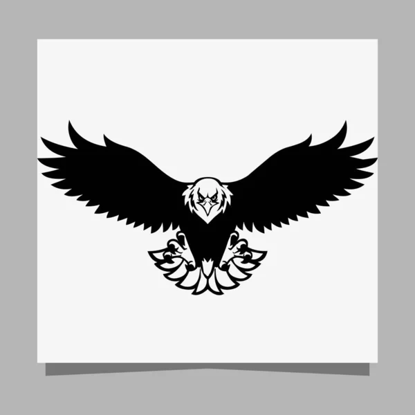 Vector Black Eagle White Paper Perfect Logos Illustrations Banners Flyers — Stok Vektör