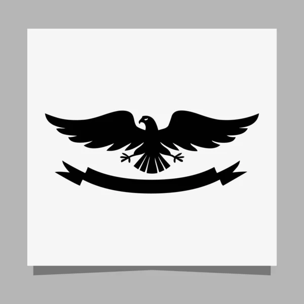 Vector Black Eagle White Paper Perfect Logos Illustrations Banners Flyers — 图库矢量图片