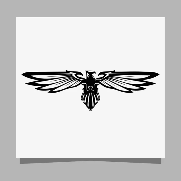Векторный Чёрный Орел Белой Бумаге Идеально Подходит Логотипов Иллюстраций Баннеров — стоковый вектор