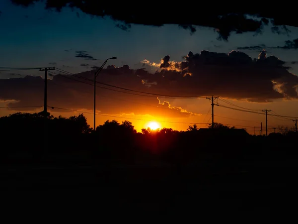 Late Summer Sunset Captured Central Texas — Stockfoto