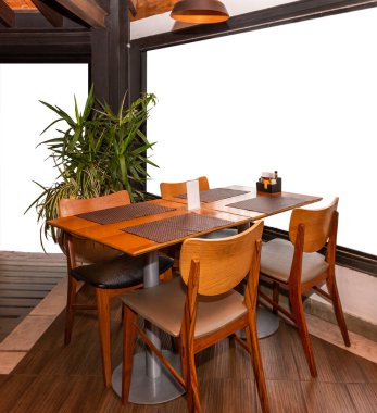white isolated background with a restaurant ambience to be used as foreground