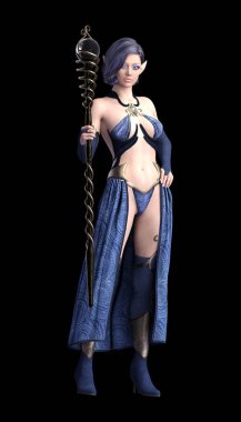Blue sorceress fantasy witch