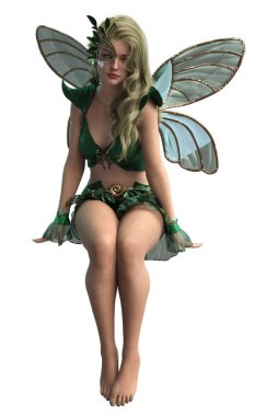 Fantasy Green Summer Fairy clipart