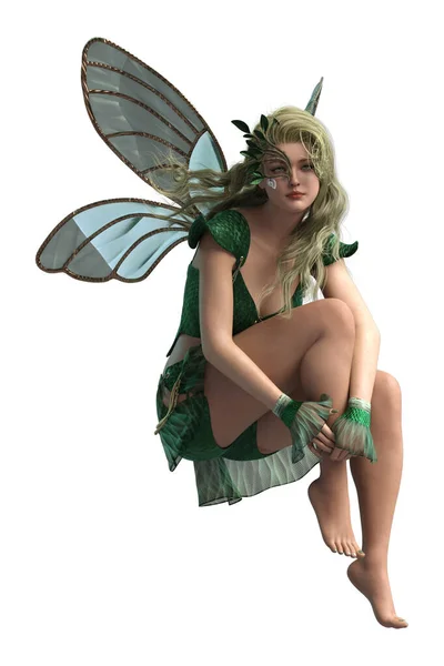 Fantasy Green Summer Fairy — стокове фото