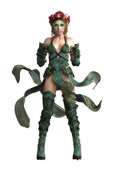 Green Elf Fantasy Woman —  Fotos de Stock