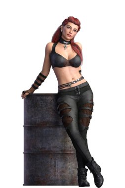 Cyberpunk dystopia rebel woman