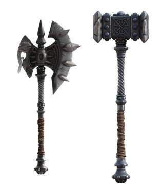 Fantasy medieval 3D weapon