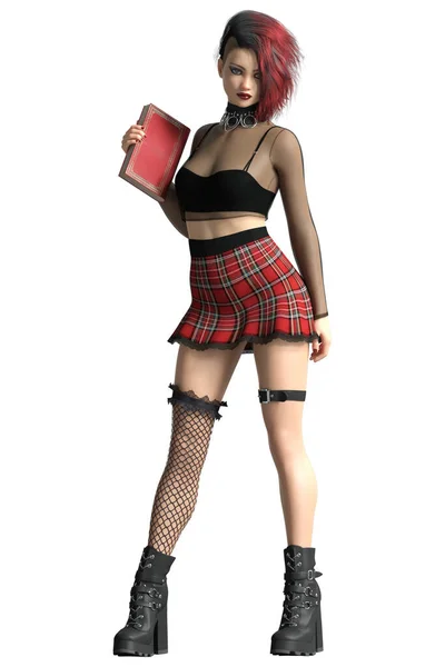Punk Girl with book