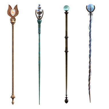 Fantasy staves 3D collection