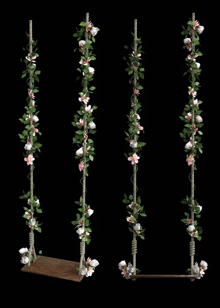 Floral swing 3D render