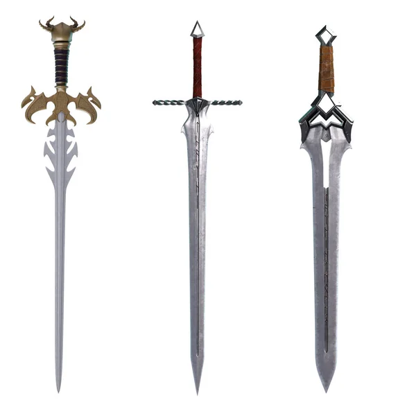 Fantasy Swords Render — стоковое фото