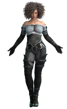 Woman with magic orb 3D render