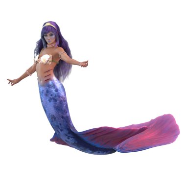 Coral mermaid 3D render