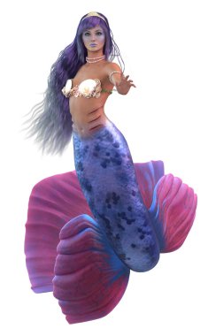 Coral mermaid 3D render
