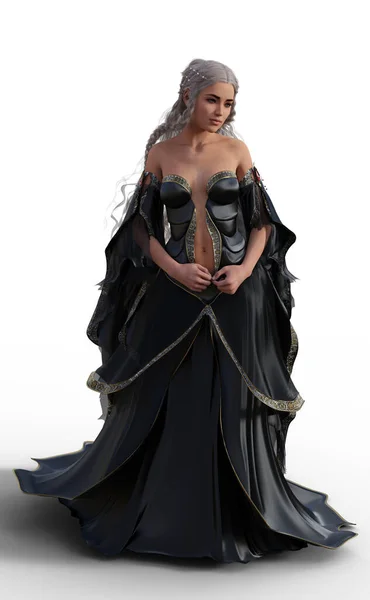 Black Ballgown Woman Render — Stock Photo, Image