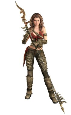 Woman in armor 3D render