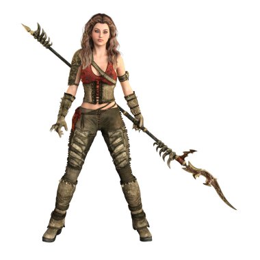 Woman in armor 3D render