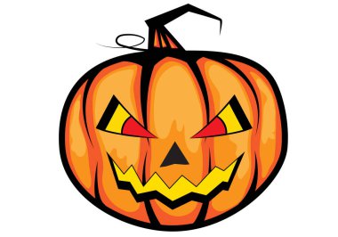 Şeytanın balkabağı. Cadılar bayramı korkutucu. Gözler ve ağızla..