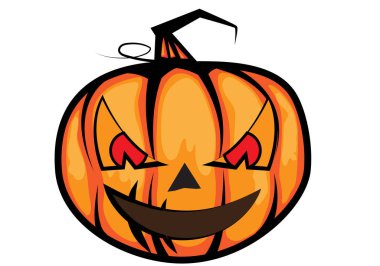 Şeytanın balkabağı. Cadılar bayramı korkutucu. Gözler ve ağızla..