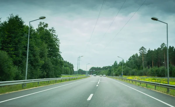 Traffic Highway Warm Cloudy Day — Stock Photo, Image