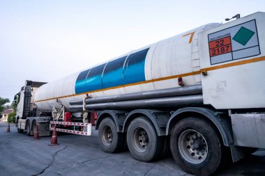 Rear and side view of Tanker truck vehicle