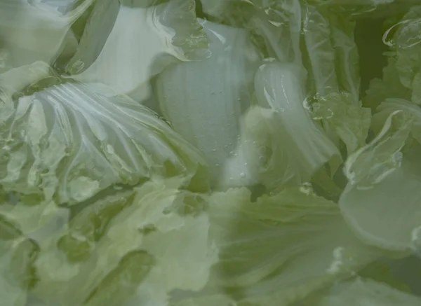 Cut Pieces White Cabbage Soaked Water — Stock Photo, Image