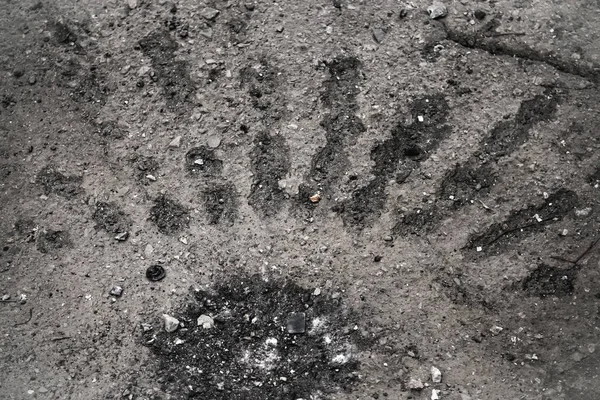 Footprint Pavement Being Hit Artillery Shell Ukraine Military Escalation Hostilities — Fotografia de Stock