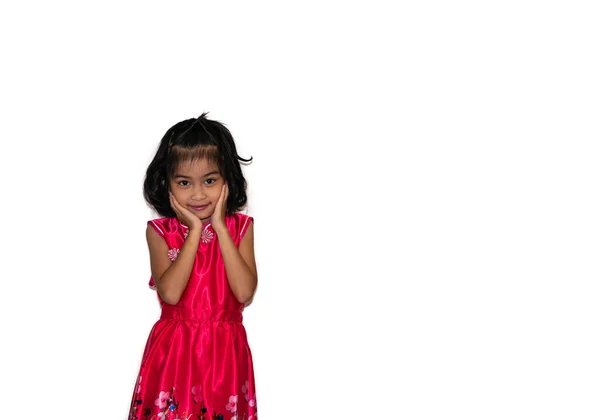 Glücklich Lächelnd Smart Und Nerd Kleine Asiatische Mädchen Gläsern Portrait lizenzfreie Stockfotos