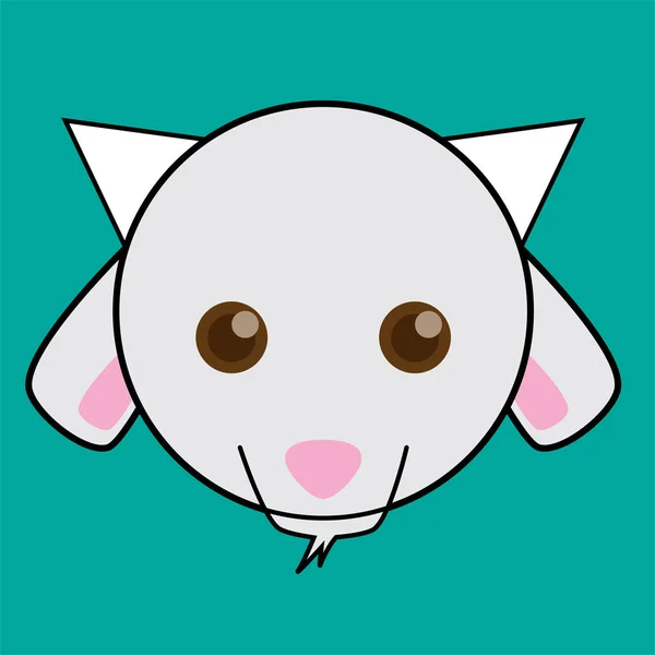 Vector Graphic Illustration Cute Goat Head Character Mascot Can Used — ストックベクタ