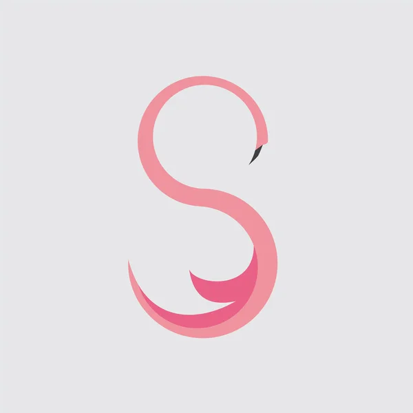 Vector Logo Design Flamingo Forms Letter Can Used Company Logos — Vector de stock