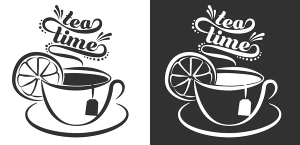 Tea time. Cup of tea. Vector design.