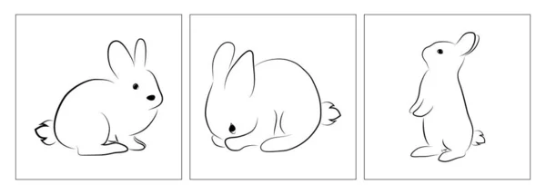 Simple cute bunnies set. Bunny pack.