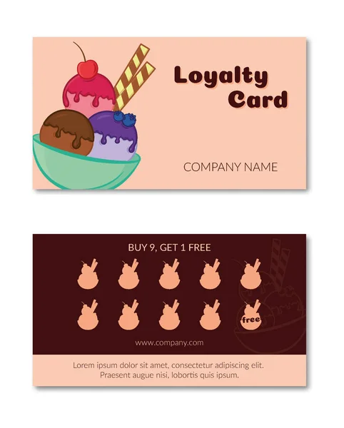 Loyalty Card. Ice cream. Vector.