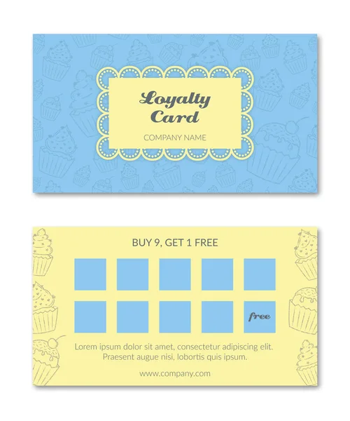 Loyalty Card. Cupcakes. Vector.
