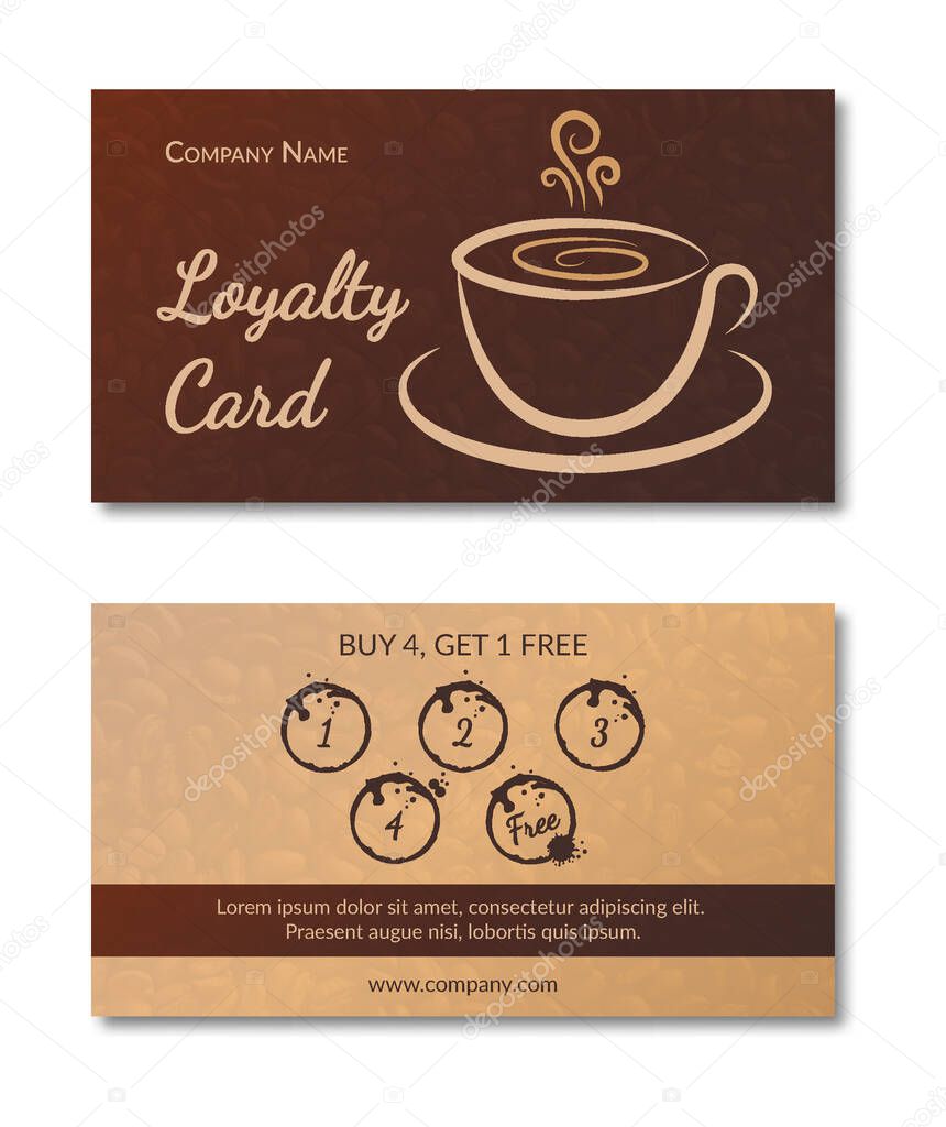 Loyalty Card. Coffee Shop. Vector.
