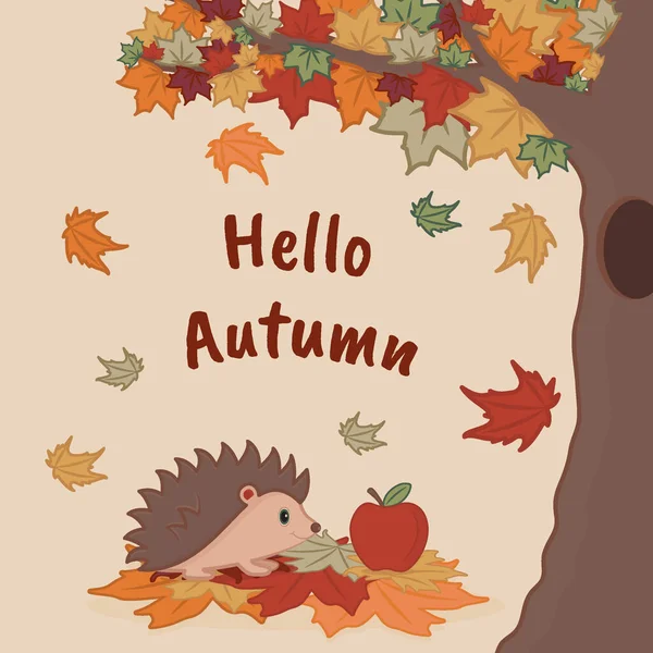 Hello Autumn. Welcome banner. Vector design.