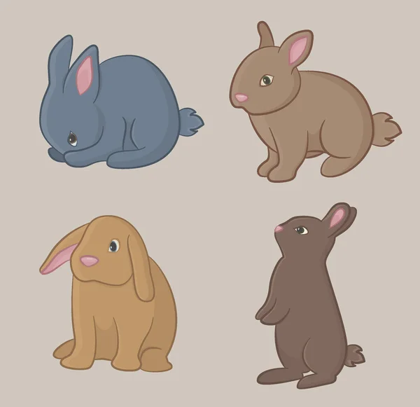Cute cartoon bunnies. Vector deign.