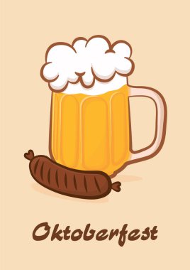 Oktoberfest Bira Posteri. Vektör tasarımı.