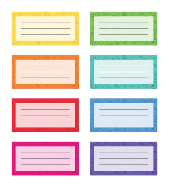 Notebook Labels Colorful Vector Design — Stock Vector