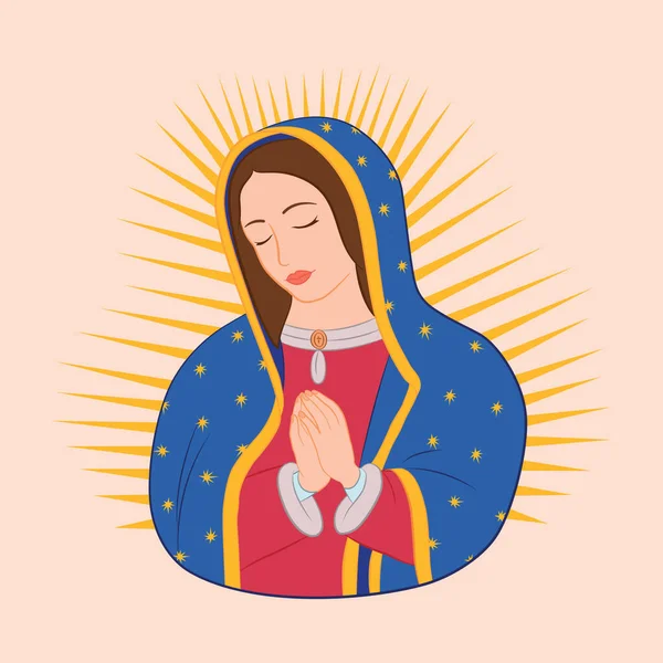 Vår Lady Guadalupe Jungfrun Guadalupe Virgen Guadalupe Vektorns Utformning — Stock vektor