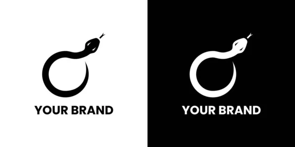 Snake Logo Design Minimalista Dell Identità Marca Famiglia Lavoro Squadra — Vettoriale Stock